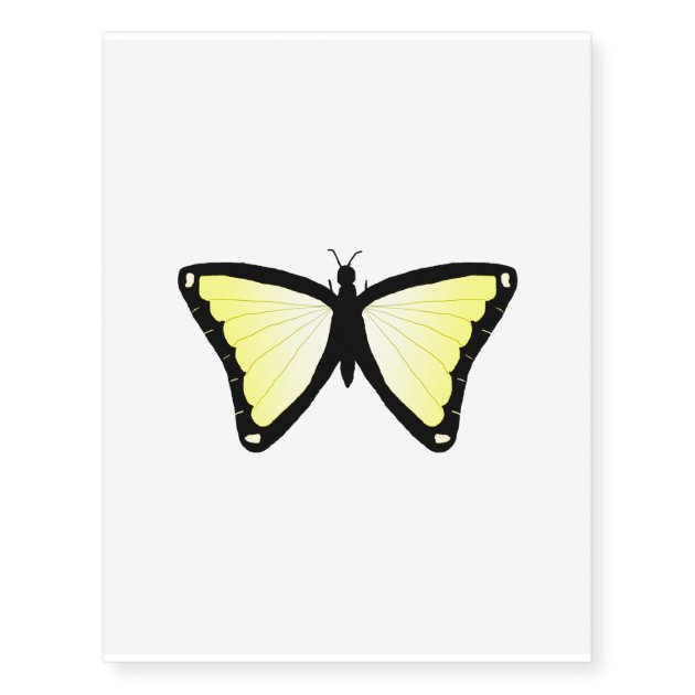 Yellow Butterfly on Foot Tattoo Idea