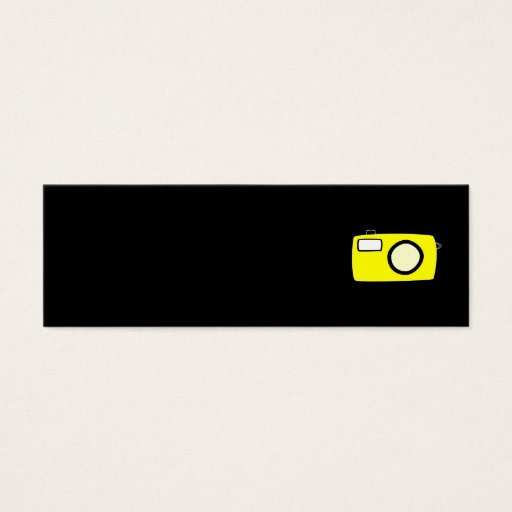 Customizable Bright Yellow Camera. On Black. Business Card Templates