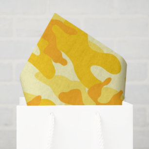 Bright Yellow Camo Happy Gift Wrap Tissue Paper