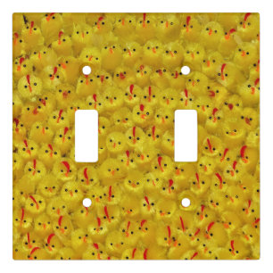 Bright Yellow Chicks Pattern Fun Light Switch Cover
