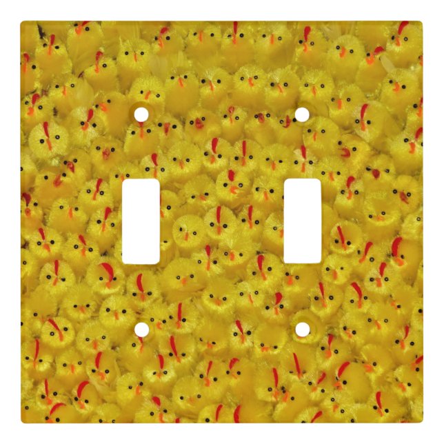 Bright Yellow Chicks Pattern Fun Light Switch Cover (Front)
