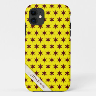 Bright Yellow & Chocolate Stars iPhone 5 Case
