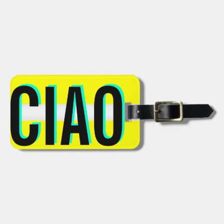 Bright Yellow Ciao Travel Custom Luggage Tag