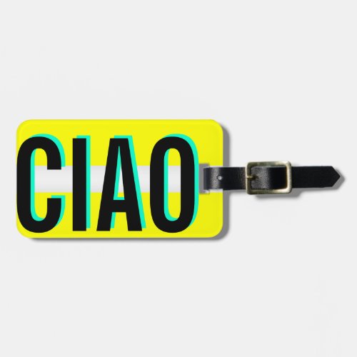 Bright Yellow CIAO Travel Custom Luggage Tag