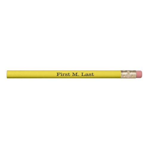 Bright Yellow Color Personalizable with Name Pencil