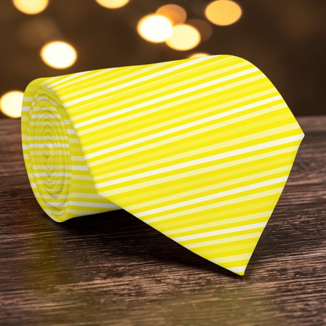 Bright Yellow Color Stripes Necktie (Creator Uploaded)