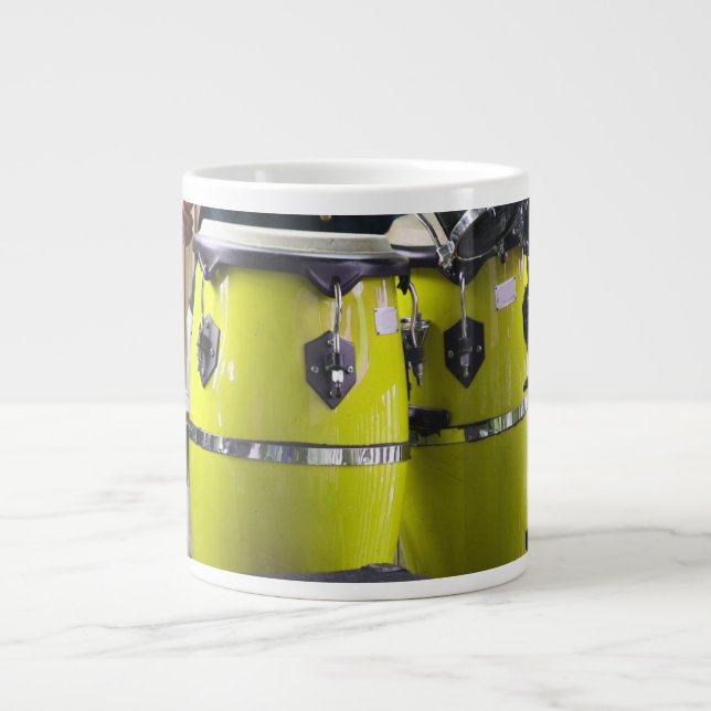 Bright yellow conga drums photo.jpg giant coffee mug (Front)