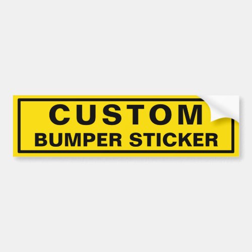 Bright Yellow Custom Bumper Sticker