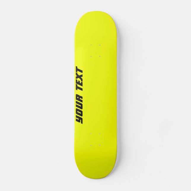 Bright Yellow Custom Skateboard Deck (Front)