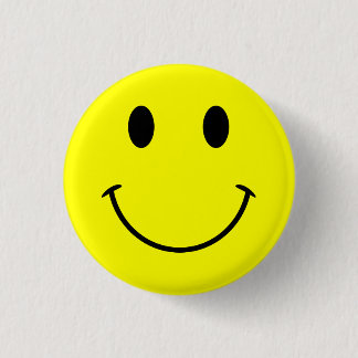 Bright Yellow Cute Face Pinback Button