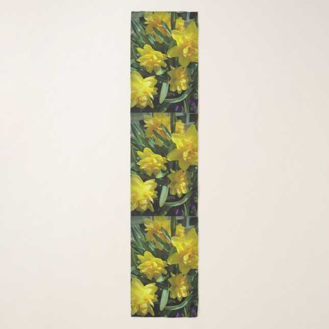 Bright Yellow Daffodils Scarf (Front)