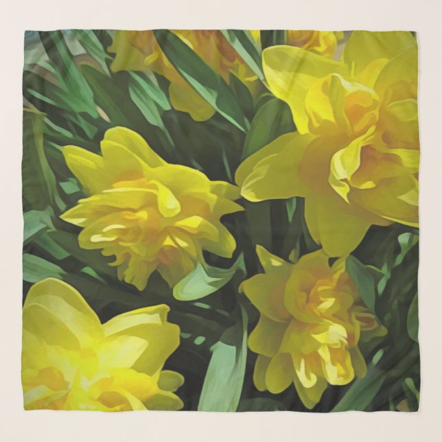 Bright Yellow Daffodils Scarf (Front)