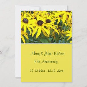 bright yellow daisy flowers wedding anniversary invitation
