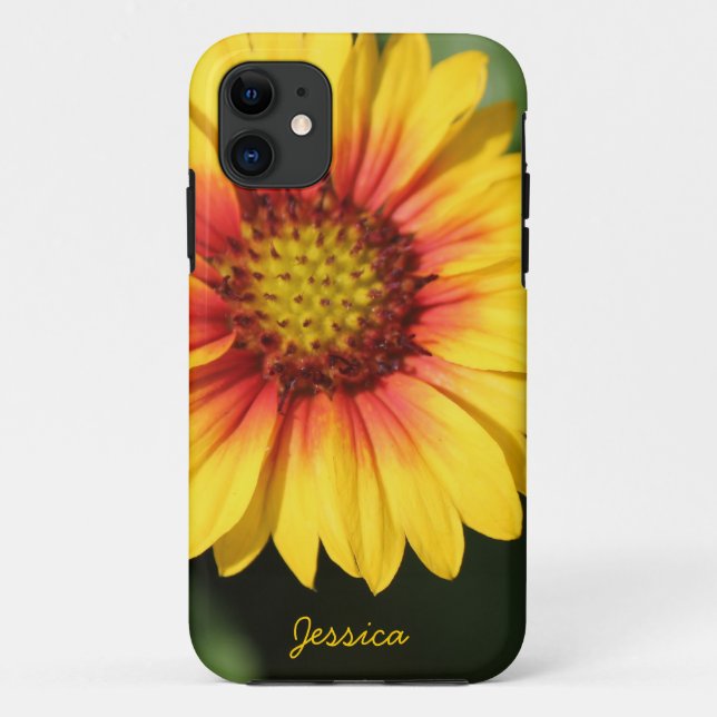 Bright yellow daisy, personalized iPhone Case (Back)