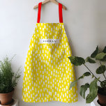 Bright Yellow Dashing Apron<br><div class="desc">Bright and cheerful,  this vibrant colored apron features hand-drawn dashes for a playful pattern year round. Personalize with your own name or give as a practical and thoughtful gift!</div>