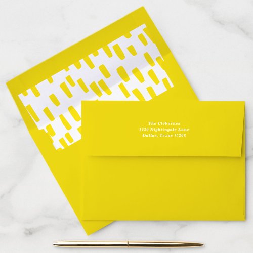 Bright Yellow Dashing Return Address Envelope