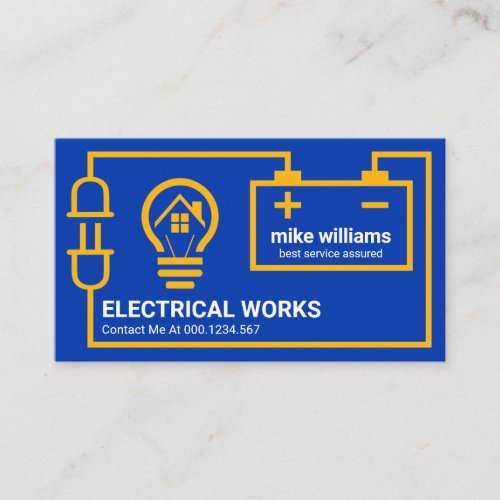Bright Yellow Electric Circuit Frame Business Card