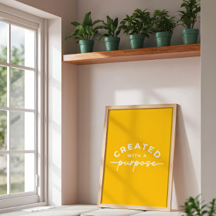 Bright Yellow Elegant Christian Quote Poster