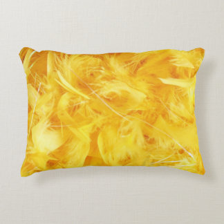 Bright Yellow Feathers Accent Pillow
