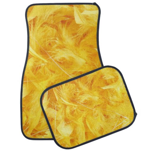 Bright Yellow Feathers Car Floor Mat