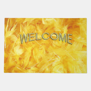 Bright Yellow Feathers Doormat