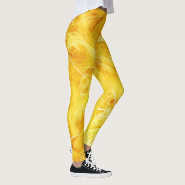 Bright Yellow Feathers Leggings (Right)