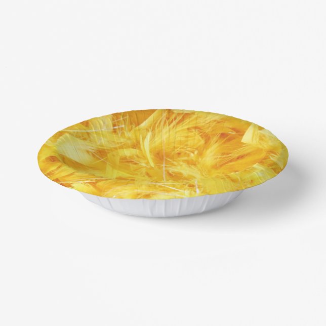 Bright Yellow Feathers Paper Bowls (Angled)