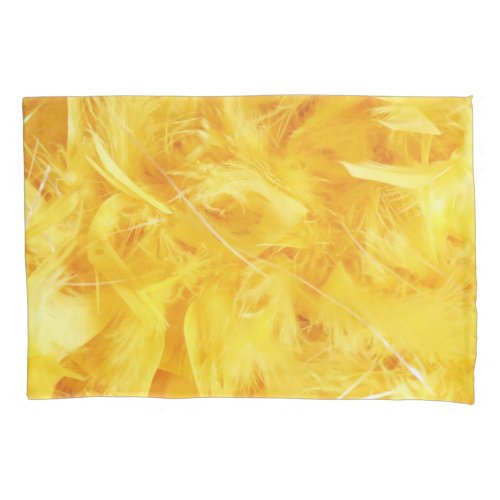 Bright Yellow Feathers Pillow Case