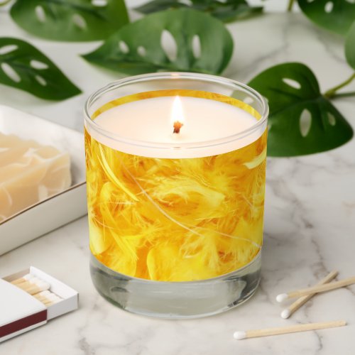 Bright Yellow Feathers Scented Candle