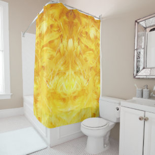 Bright Yellow Feathers Shower Curtain