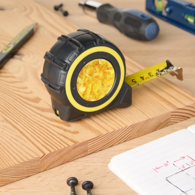 Bright Yellow Feathers Tape Measure (Woodwork)
