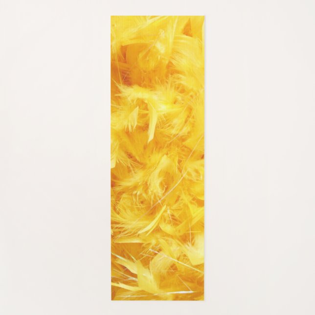 Bright Yellow Feathers Yoga Mat (Front)