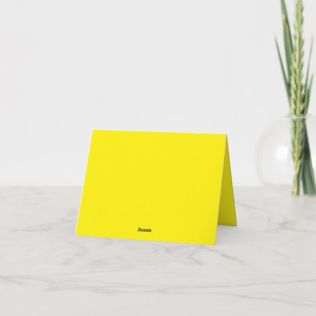 Bright Yellow #FFF3000 Folded Thank You Card (Back)
