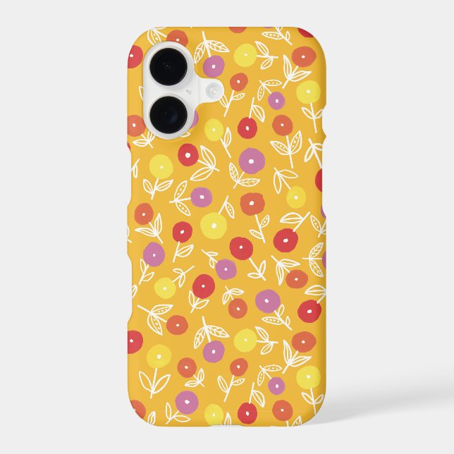 Bright yellow floral ditsy pattern Case-Mate iPhone case (Back)
