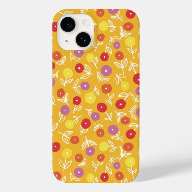 Bright yellow floral ditsy pattern Case-Mate iPhone case (Back)