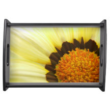 Bright Yellow Flower Center Serving Tray