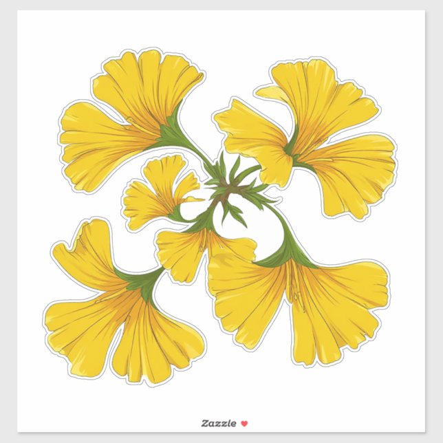 Bright Yellow Flower Cluster Sticker (Sheet)