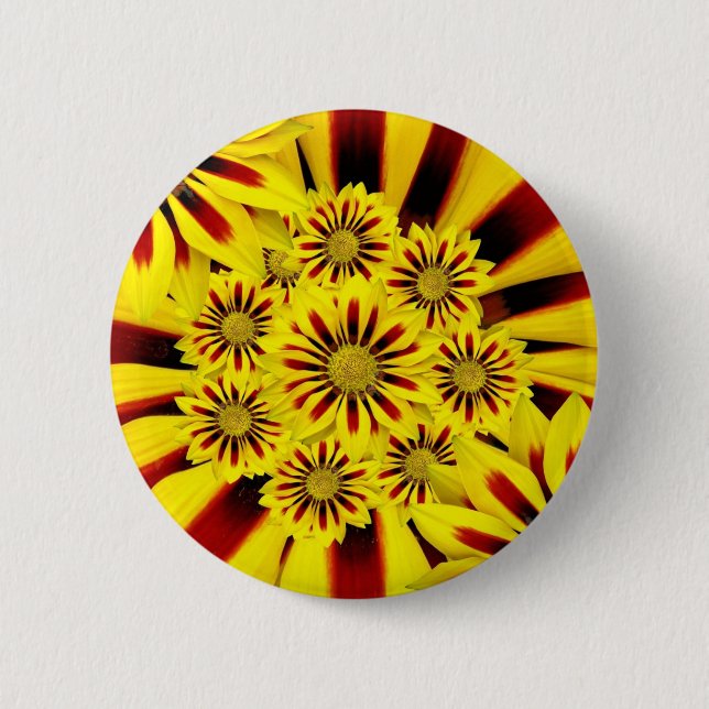 Bright Yellow Flowers Pinback Button (Front)