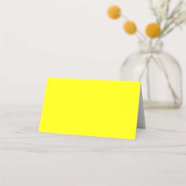 Bright Yellow Folded Place Card (Front)