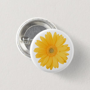 Bright Yellow Gerbera Daisy Flower Button