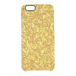 Bright Yellow Glitter Pattern Clear iPhone 6/6S Case