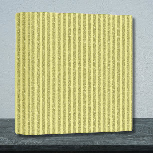 Bright Yellow Glitter Style Vertical Stripes 3 Ring Binder