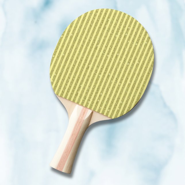 Bright Yellow Glitter Style Vertical Stripes Ping Pong Paddle (Creator Uploaded)