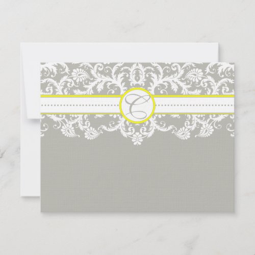 Bright Yellow   Gray Damask Response Cards