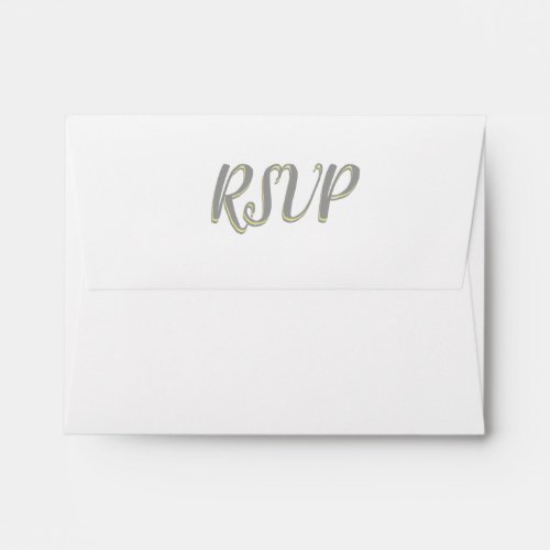 Bright Yellow  Gray Damask Wedding RSVP Envelopes