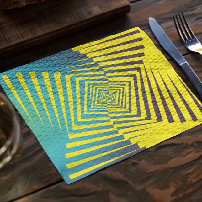Bright Yellow Green Abstract Jungle Style Pattern Cloth Placemat (Creator Uploaded)