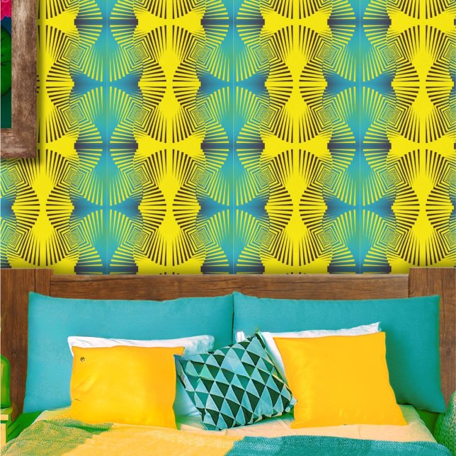 Bright Yellow Green Abstract Tropical Pattern Wallpaper (Creator Uploaded)
