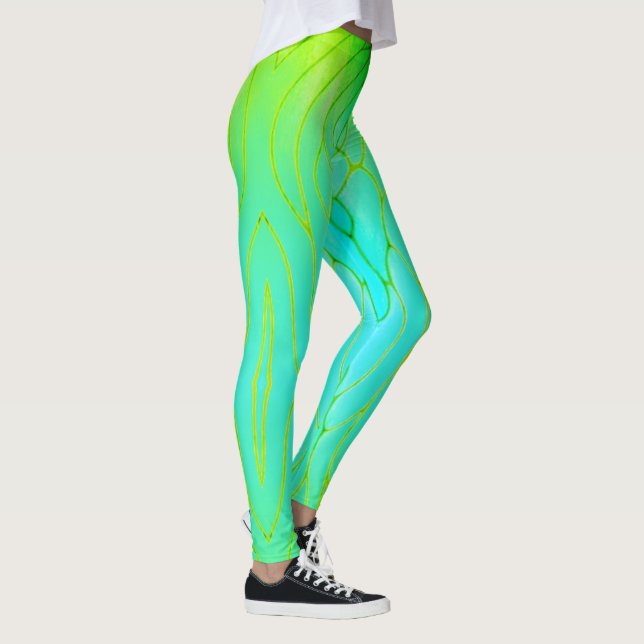 Bright Yellow, Green and Teal Leggings (Right)