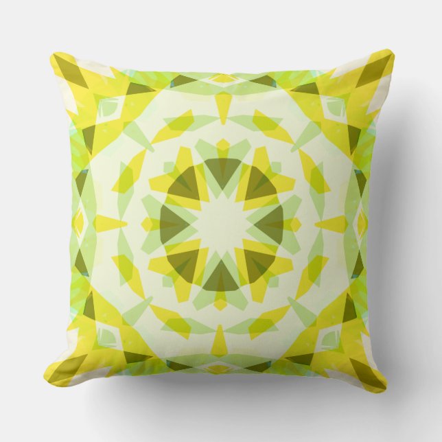 Bright Yellow Green Magic Star Summer Baby Nursery Throw Pillow (Front)
