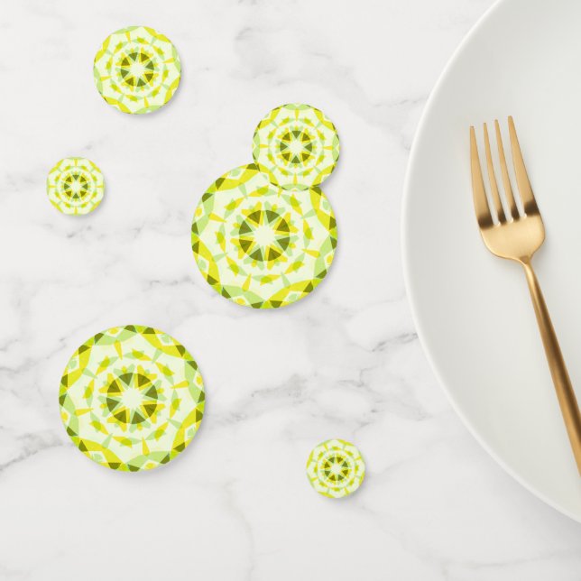 Bright Yellow Green Star Gender Reveal Baby Shower Confetti (Group)